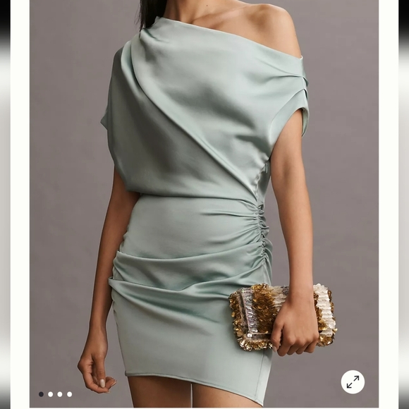 MISHA COLLECTION Light Blue One-Shoulder Mini Dress - Picture 2 of 12